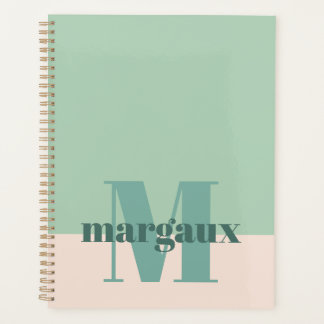 Color Block Pastel Personalized Monogram Name Planner