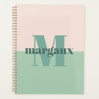 Color Block Pastel Personalized Monogram Name Planner