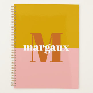 Color Block Pastel Personalized Monogram Name Planner