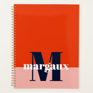 Color Block Pastel Personalized Monogram Name Planner