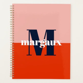 Color Block Pastel Personalized Monogram Name Planner