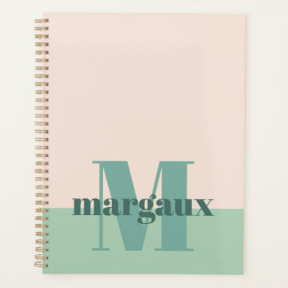 Color Block Pastel Personalized Monogram Name Planner