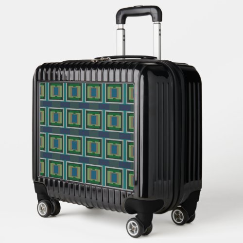 Color Block Pattern Blue Green Turquoise Gray Tan Luggage