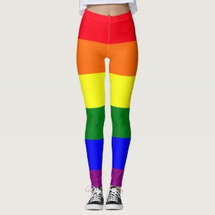 Color Block Pattern Pride Colors Leggings