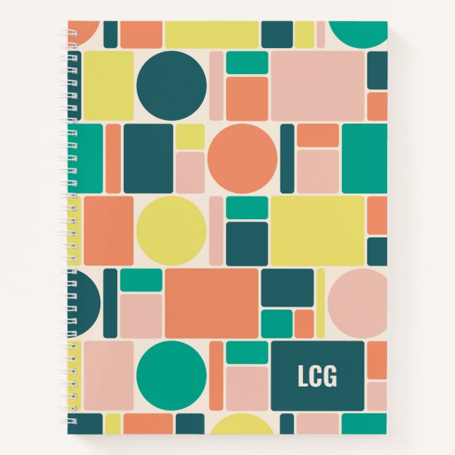 Color Block Patterned Personalized Notebook (Front)