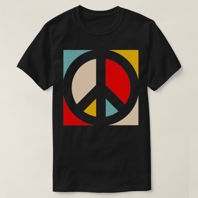 Color Block Peace Sign Pullover  (Design Front)