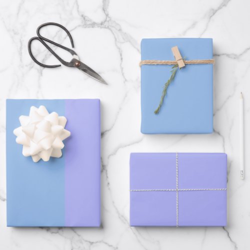 Color Block Periwinkle Pastel Blue Solid Color Wrapping Paper Sheets