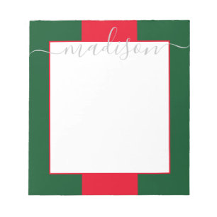 Color Block Personalized Script Name Notepad