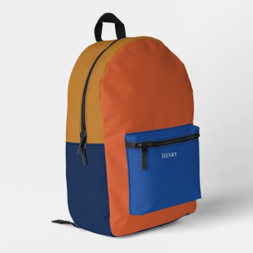 Color Block Personalized with Name Printed Backpack