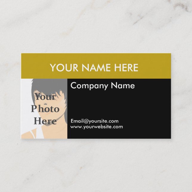 Color Block Photo Business Card (Front)