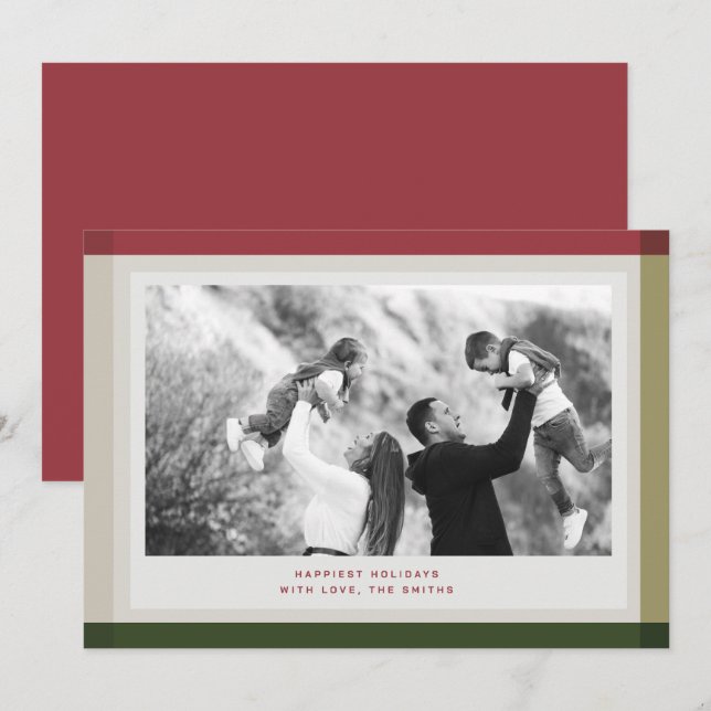 Color Block Photo Christmas Card (Front/Back)