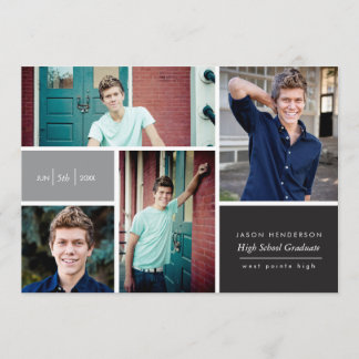 Color Block Photo Grad Announcement