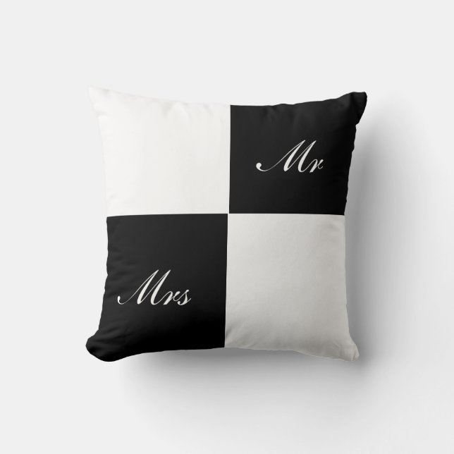 Color Block Pillow Mr. Mrs. (Front)
