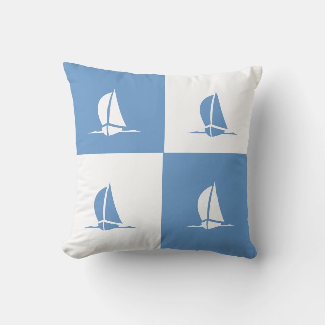 Color Block Pillow Sailboats (Front)