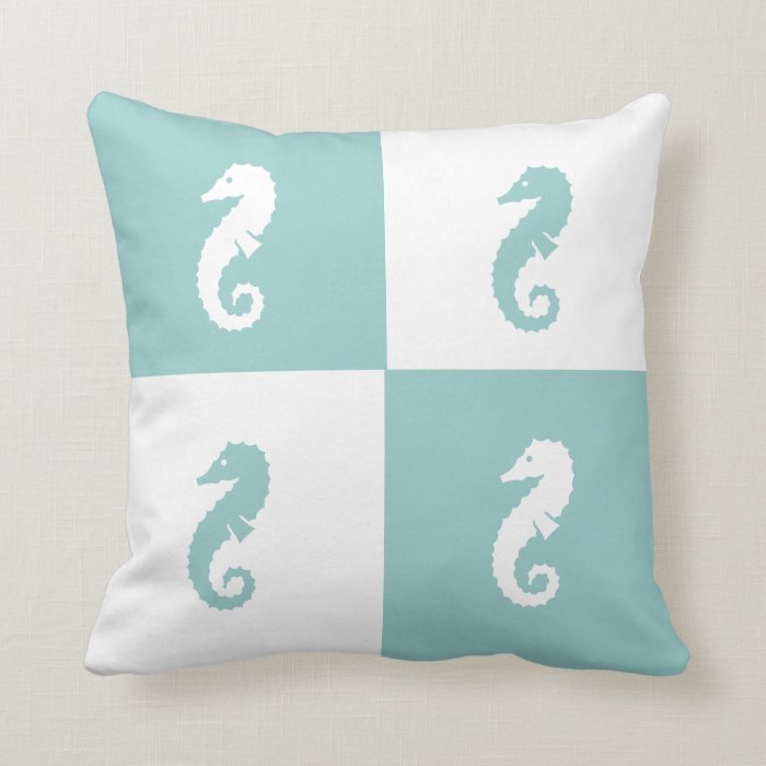 Color Block Pillow Seahorse