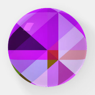 Color Block Purple Art Glass Paperweight