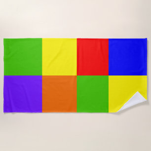 Color Block Rainbow Pride Beach Towel
