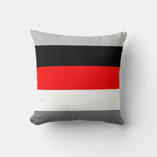 Color Block Red Gray Black and White Throw Pillow
