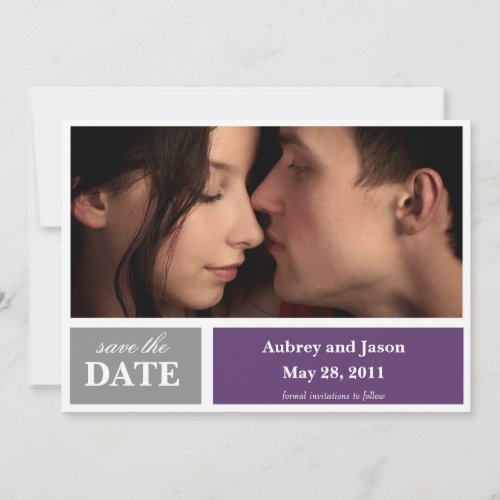 Color Block Save the Date Announcement