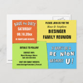 Color Block Save the Date Reunion Postcard (Front/Back)