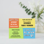 Color Block Save the Date Reunion Postcard (Standing Front)