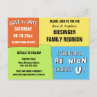 Color Block Save the Date Reunion Postcard