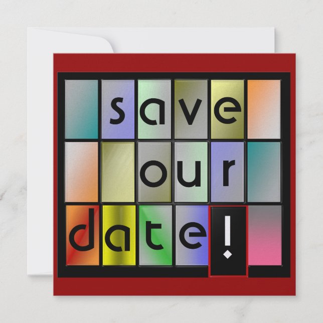 color block save the dates save the date (Front)