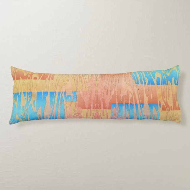 Color Block Scratch Body Pillow (Front)