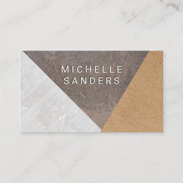 Color Block | Stone Metal Paper Business Card (Front)