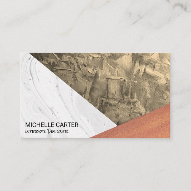 Color Block | Textures| Interior Designer Business Card (Front)