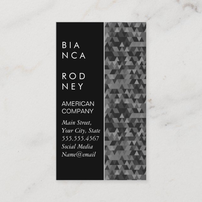 Color Block | Triangle Pattern Business Card (Front)