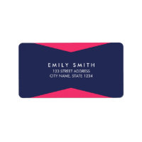 Color Block Vibrant Pink Blue Modern Address Label