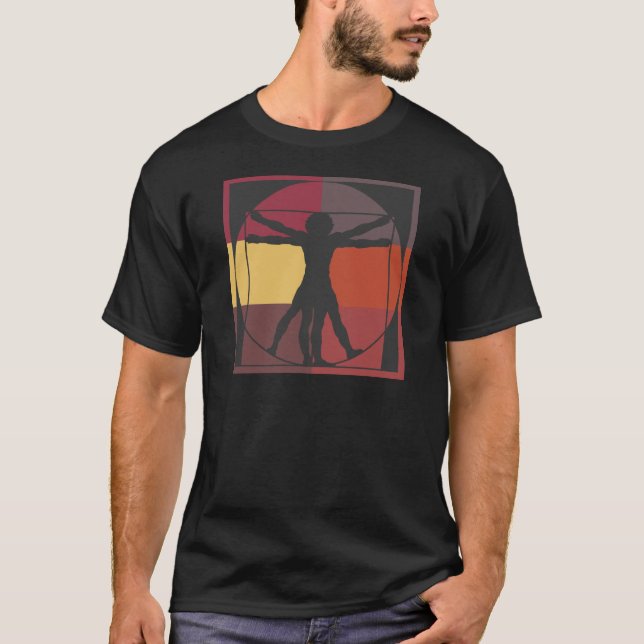 Color Block Vitruvian Man T-Shirt (Front)