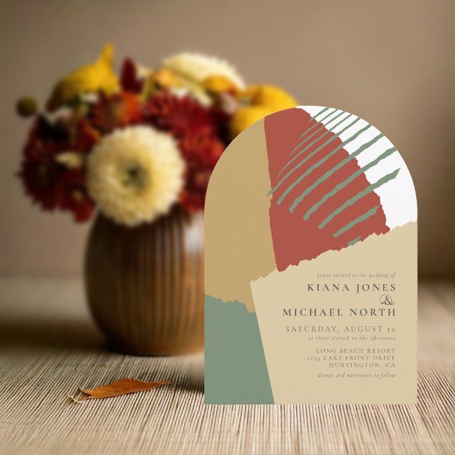 Color Block Wedding Autumn Arch ID740 Invitation (Creator Uploaded)