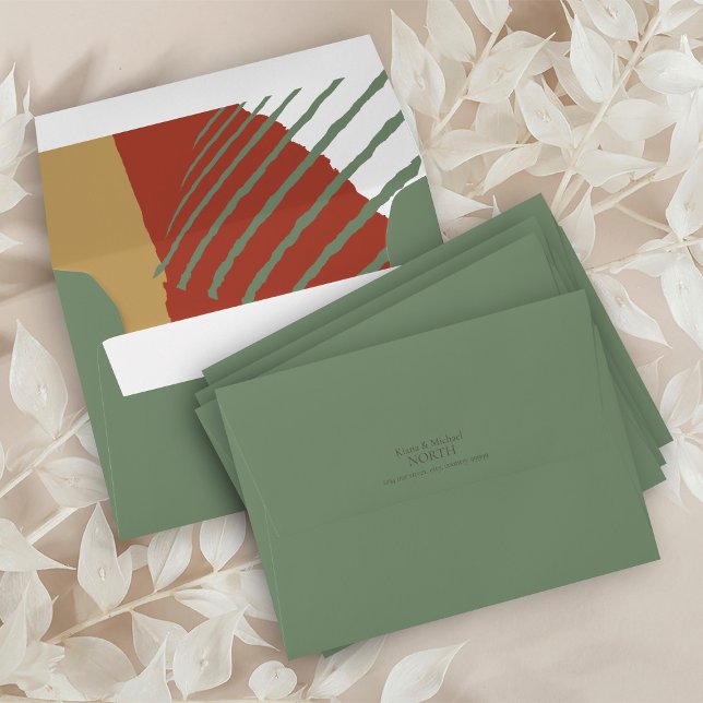 Color Block Wedding Autumn ID740 Envelope (Interior/Back In Situ)