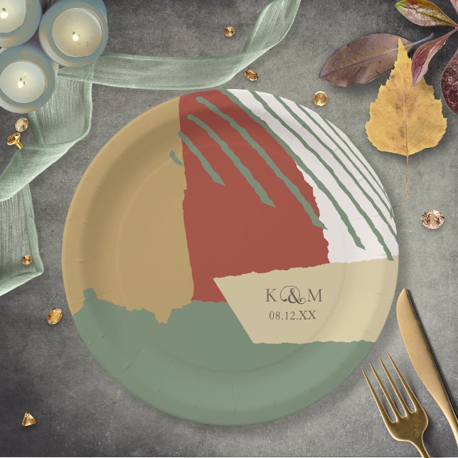 Color Block Wedding Autumn ID740 Paper Plates (Creator Uploaded)