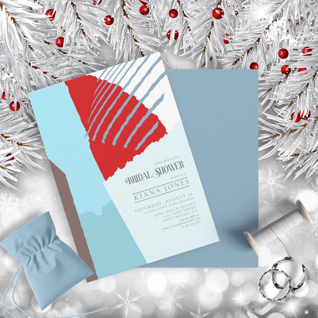 Color Block Wedding Bridal Shower Winter ID740 Invitation (Front/Back In Situ)