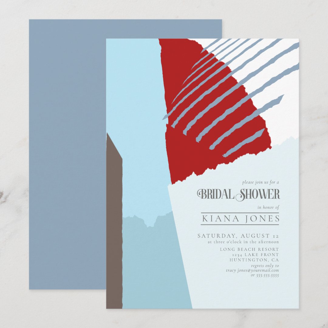 Color Block Wedding Bridal Shower Winter ID740 Invitation | Zazzle