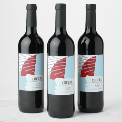 Color Block Wedding Cheers Winter ID740 Wine Label