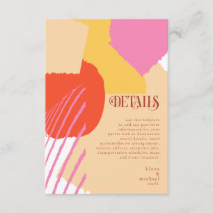 Color Block Wedding Details Summer ID740 Enclosure Card