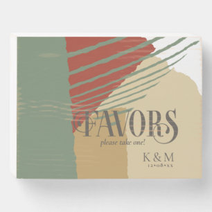 Color Block Wedding Favors Autumn ID740 Wooden Box Sign