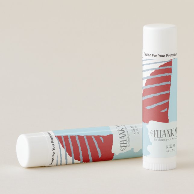 Color Block Wedding Favors Winter ID740 Lip Balm (Front)