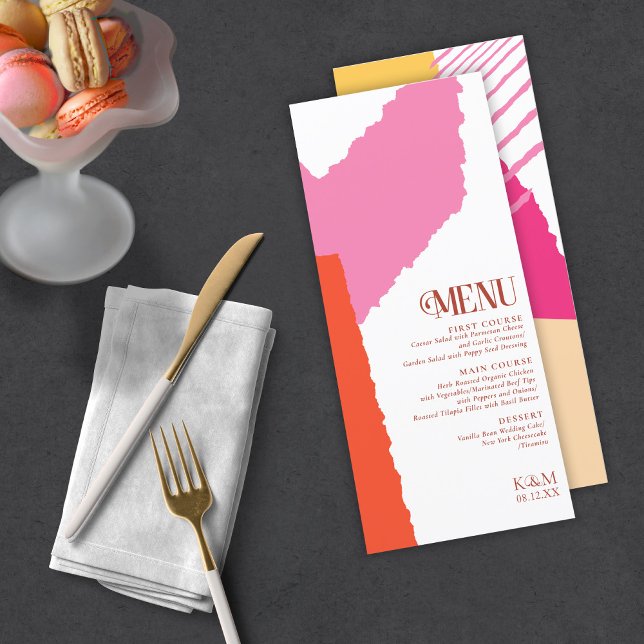 Color Block Wedding Menu Summer ID740 (Creator Uploaded)