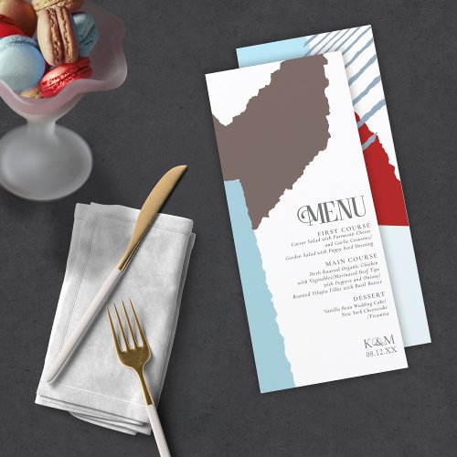 Color Block Wedding Menu Winter ID740