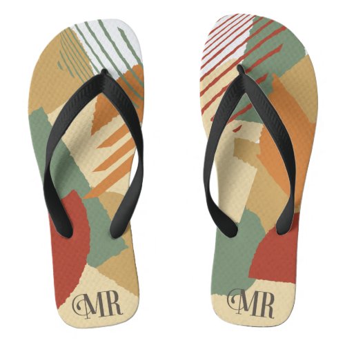 Color Block Wedding Mr Groom Autumn ID740 Flip Flops