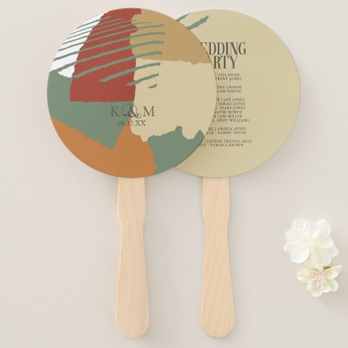Color Block Wedding Party Autumn ID740 Hand Fan