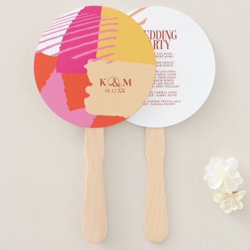 Color Block Wedding Party Summer ID740 Hand Fan