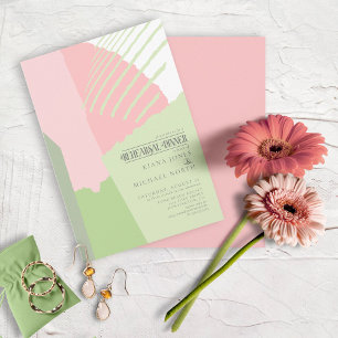 Color Block Wedding Rehearsal Dinner Spring ID740 Invitation