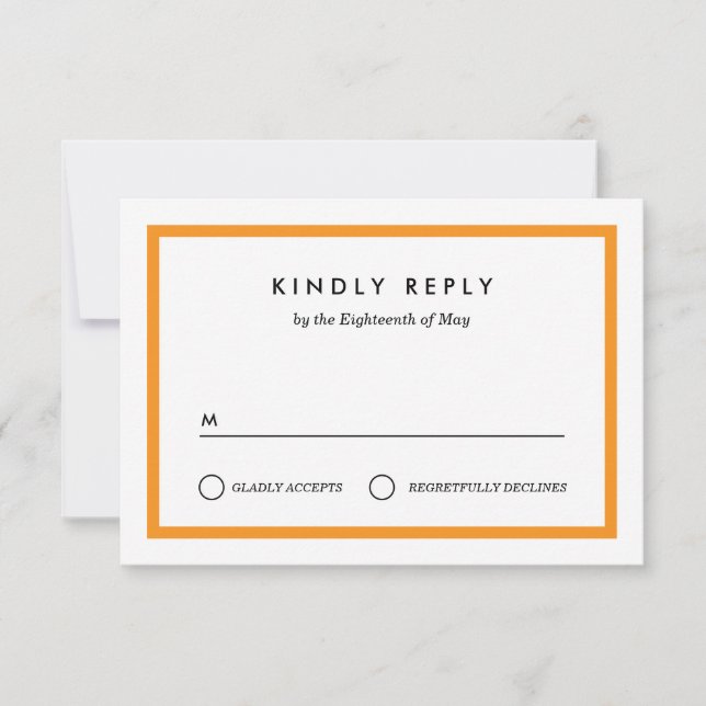 Color block Wedding RSVP Card (Front)