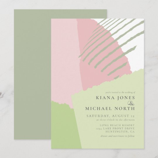 Color Block Wedding Spring ID740 Invitation | Zazzle.com